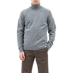 Norse Projects Kirk Lambswool Sweater -Fashion Comprehensive norse projects kirk merino lambsool sweater grey melange 23