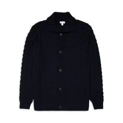 Sunspel Cable Knit Cardigan Jacket